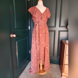 Baltic Born Marion Jacquard Ruffle Maxi Dress - XXXL